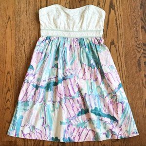 Urban Outfitters Kimchi Blue Strapless Printed Party Dress